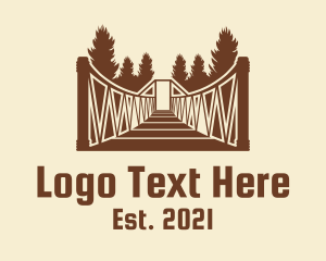 Woods - Forest Hanging Bridge logo design