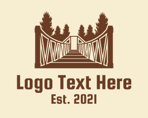 Tourism - Forest Hanging Bridge logo design