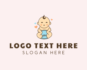 Baby - Cute Baby Hearts logo design