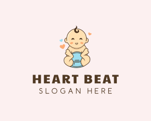 Cute Baby Hearts logo design