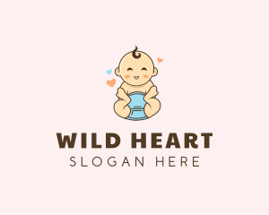 Cute Baby Hearts logo design