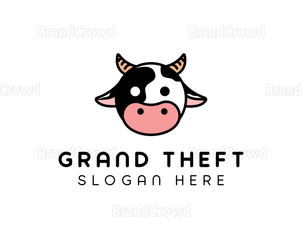 Cute Cow Head Logo
