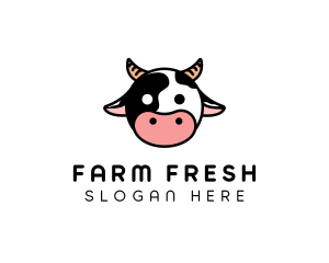 Cute Cow Head logo design