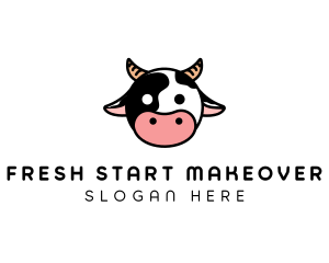 Cute Cow Head logo design