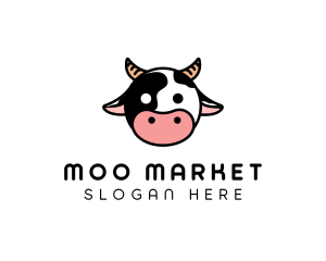 Cute Cow Head logo design