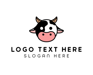 Cute Cow Head Logo