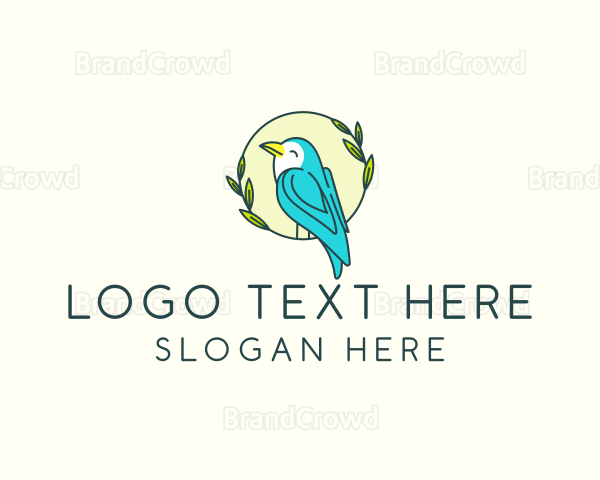 Happy Bird Wreath Logo