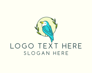 Character - Happy Bird Wreath logo design