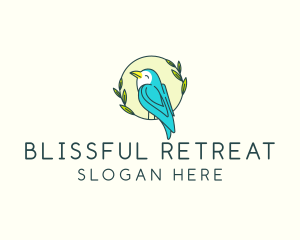 Fresh - Happy Bird Wreath logo design