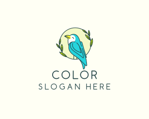 Pet Shop - Happy Bird Wreath logo design