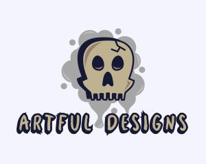 Illustration - Skull Graffiti Art logo design