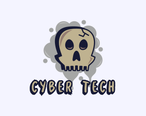 Hacker - Skull Graffiti Art logo design