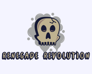 Rebel - Skull Graffiti Art logo design