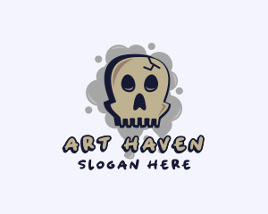 Skull Graffiti Art logo design