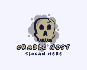 Skull Graffiti Art logo design