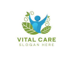 Vegan - Healthy Vegan Person logo design