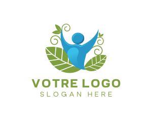 Leaves - Healthy Vegan Person logo design