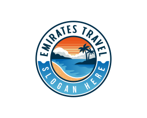 Travel Vacation Beach logo design