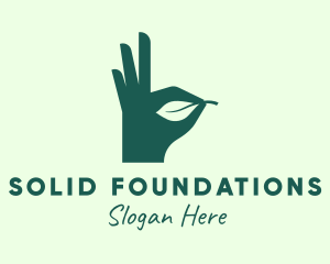 Green Leaf Hand Logo
