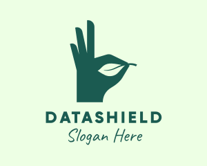Green Leaf Hand Logo