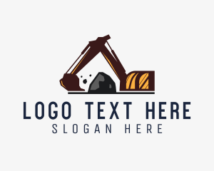 Heavy Duty - Excavator Arm Boulder logo design