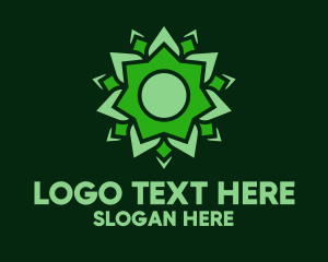 Mandala - Organic Green Flower logo design