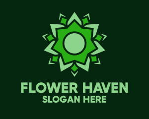 Organic Green Flower logo design