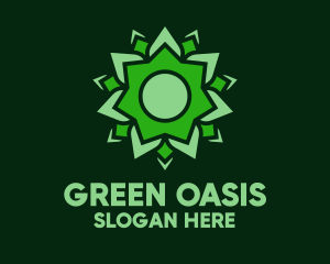 Organic Green Flower logo design