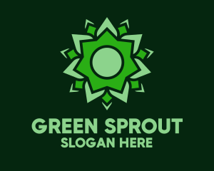 Organic Green Flower logo design