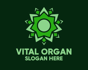 Organic Green Flower logo design