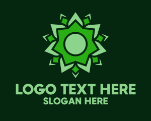 Eco - Organic Green Flower logo design