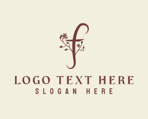 Leaf - Floral Salon Letter F logo design