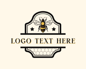 Bee - Natural Honey Bee logo design