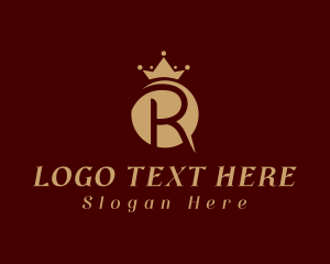 Yoga - Royal Crown Letter R logo design