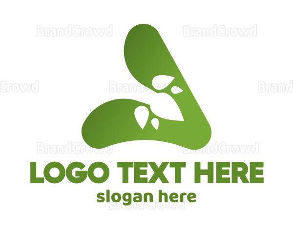 Gradient Triangle Leaves Logo