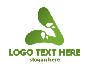 Green Triangle - Gradient Triangle Leaves logo design