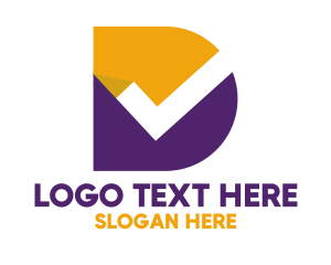 Verification - Minimalist Check Letter D logo design