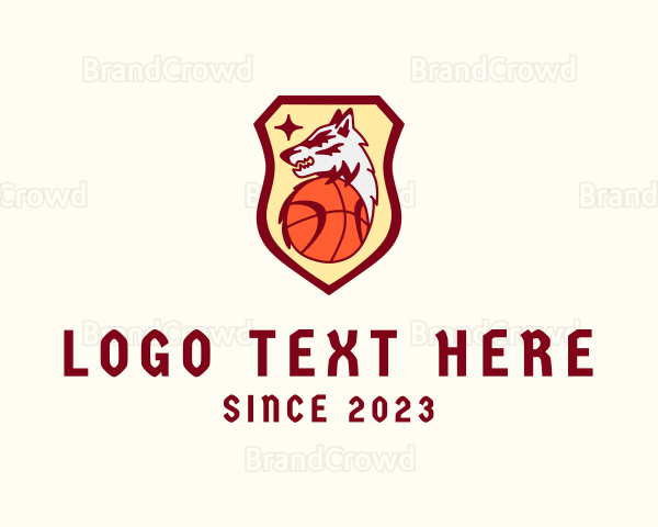 Wolf Shield Basketball Logo