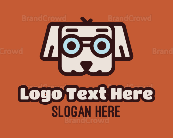 Cute Dog Glasses Logo