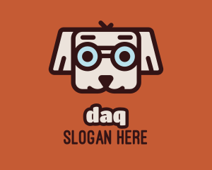 Learning - Cute Dog Glasses logo design
