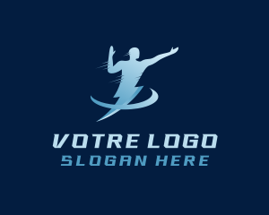 Tech - Human Lightning Athlete logo design