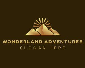 Outdoor Mountain Sun logo design