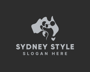 Sydney - Australian Koala Map logo design