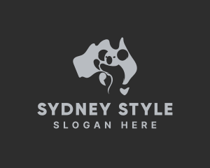 Australian Koala Map logo design