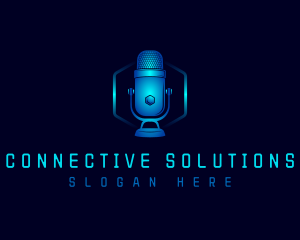 Communicate - Digital Podcast Microphone logo design