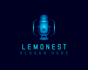 Vocalist - Digital Podcast Microphone logo design