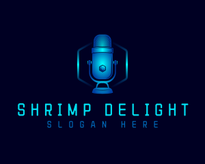 Dj - Digital Podcast Microphone logo design