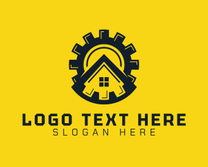 Manufacturing - House Cogwheel Gear logo design