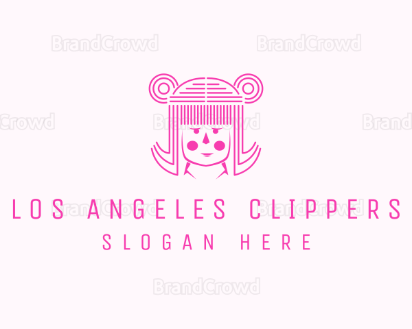 Cute Girl Doll Logo