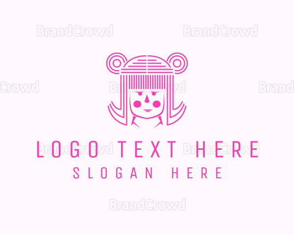 Cute Girl Doll Logo